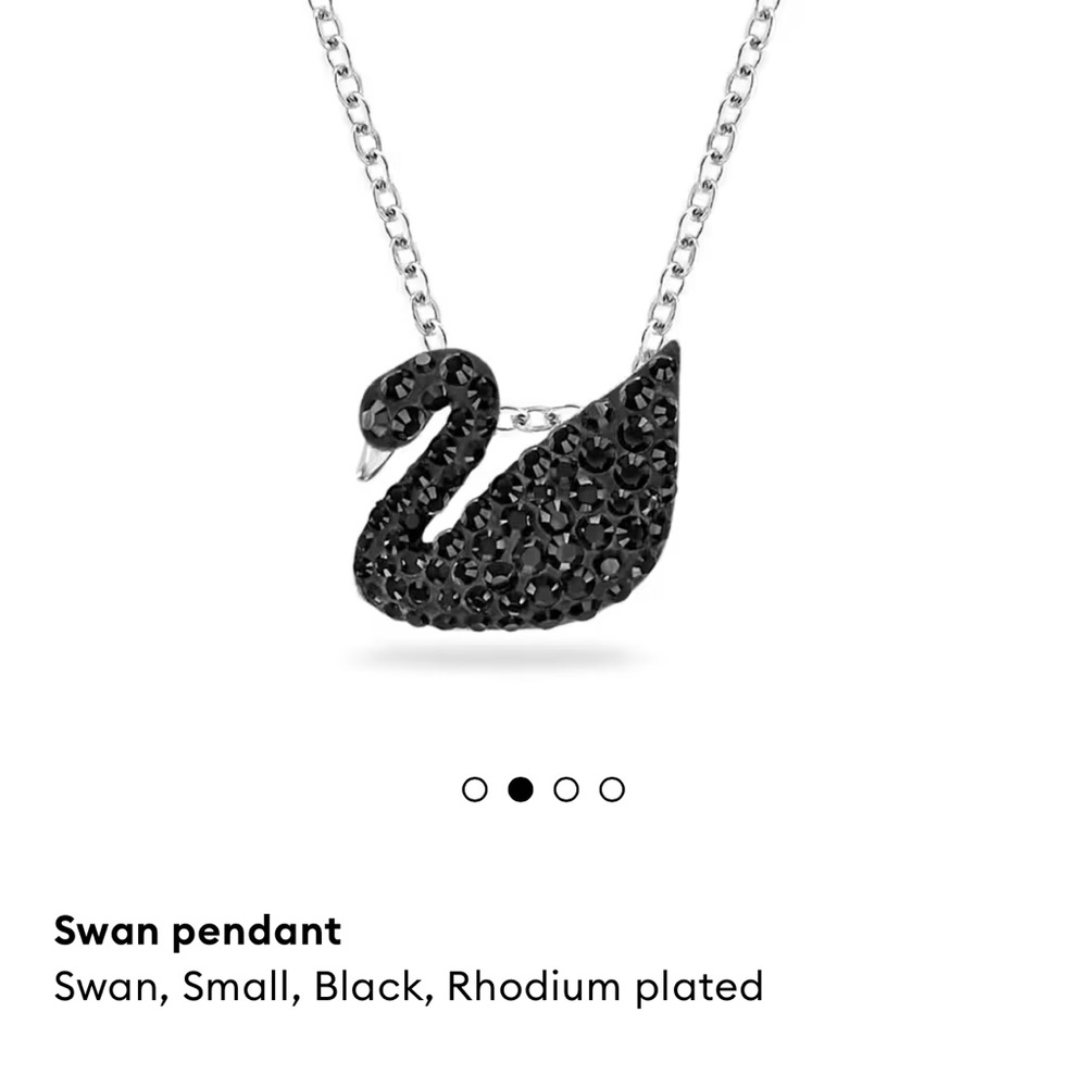 Swarovski Black Swan Pendant Necklace